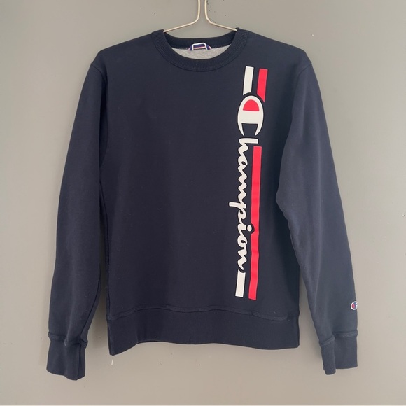 Champion Tops - Navy blue Champion crew neck sweatshirt S